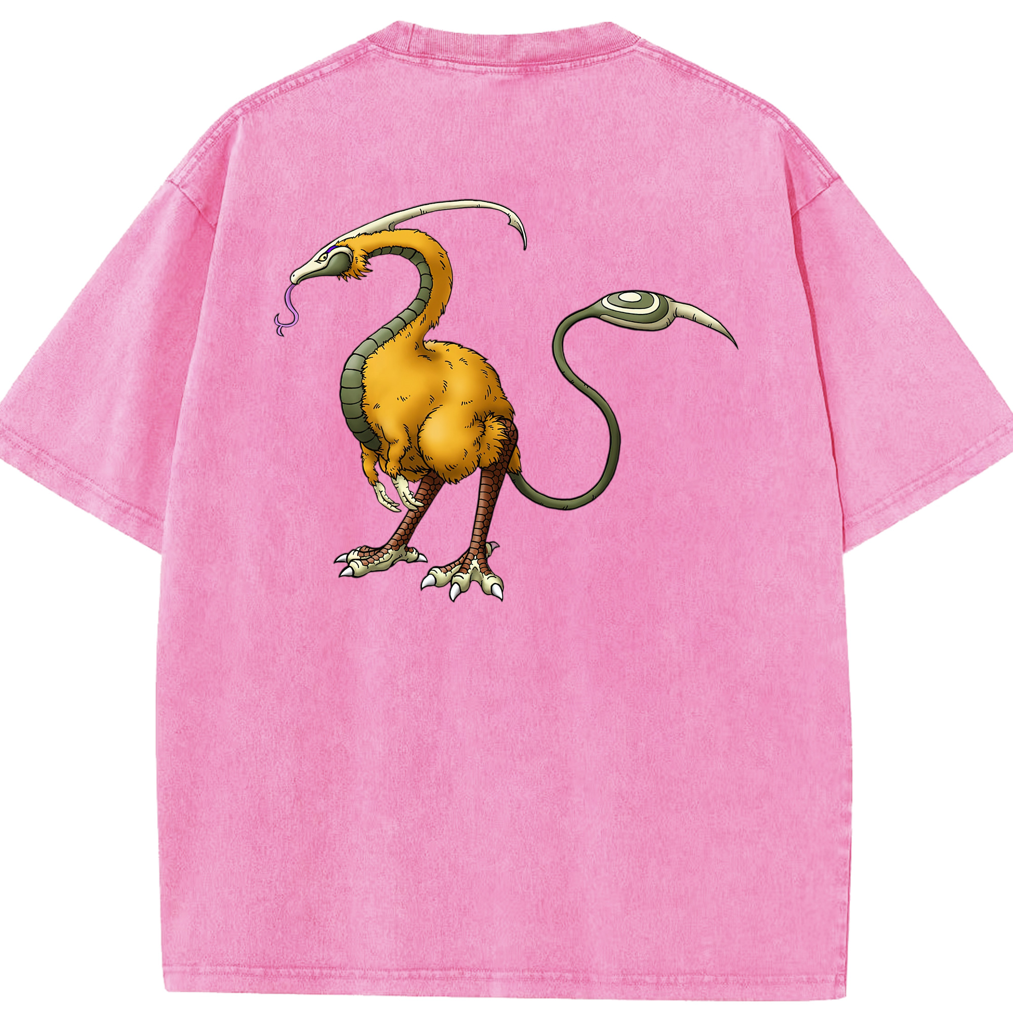 （画像用） ドラゴンクエスト Doragon Kuesuto Dragon Quest 綿100% ヴィンテージ風 半袖Tシャツ（背面プリント）